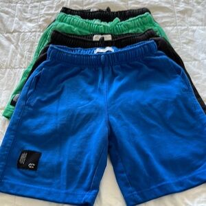 Blue, Green, and Black Shorts Set